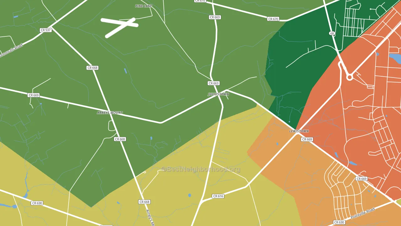 Juliustown, NJ block-group voter-turnout map