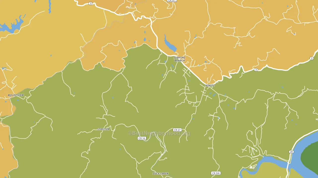Jumping Branch, WV block-group voter-turnout map