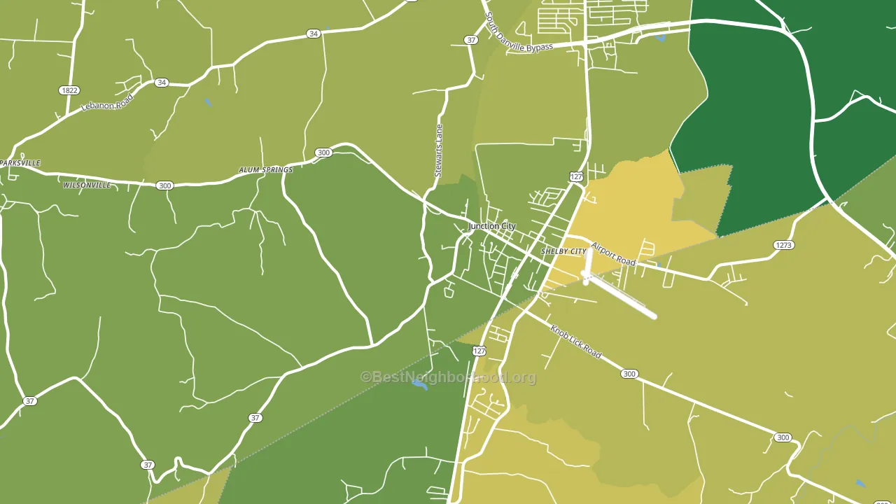 Junction City, KY block-group voter-turnout map