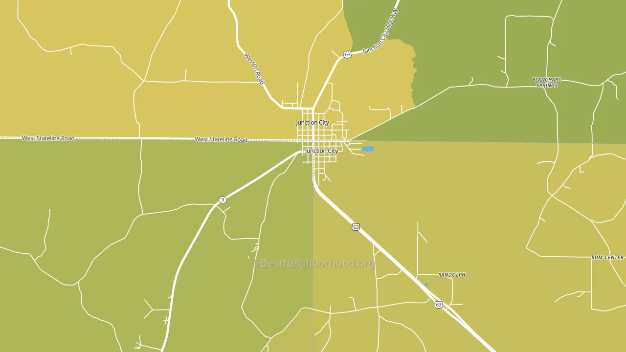 Junction City, LA block-group voter-turnout map