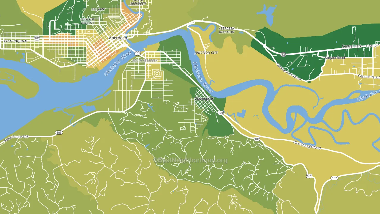 Junction City, WA block-group voter-turnout map