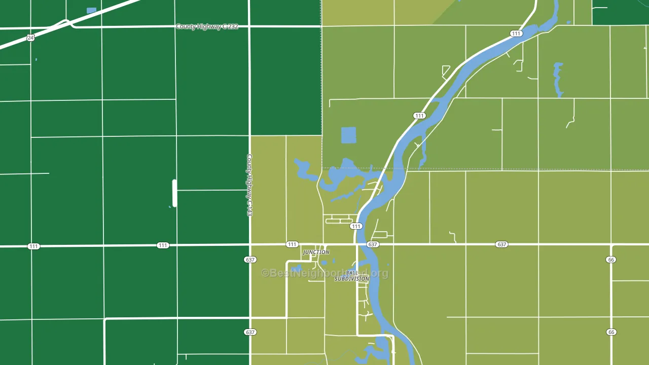 Junction, OH block-group voter-turnout map