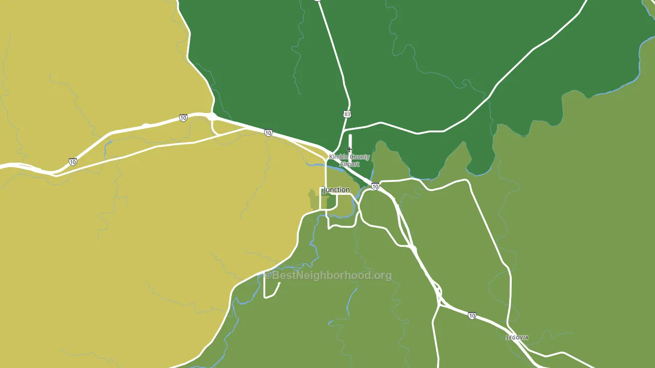 Junction, TX block-group voter-turnout map