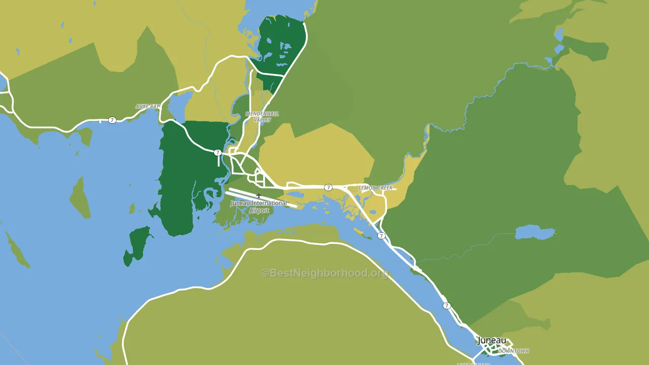 Juneau City and Borough, AK block-group voter-turnout map