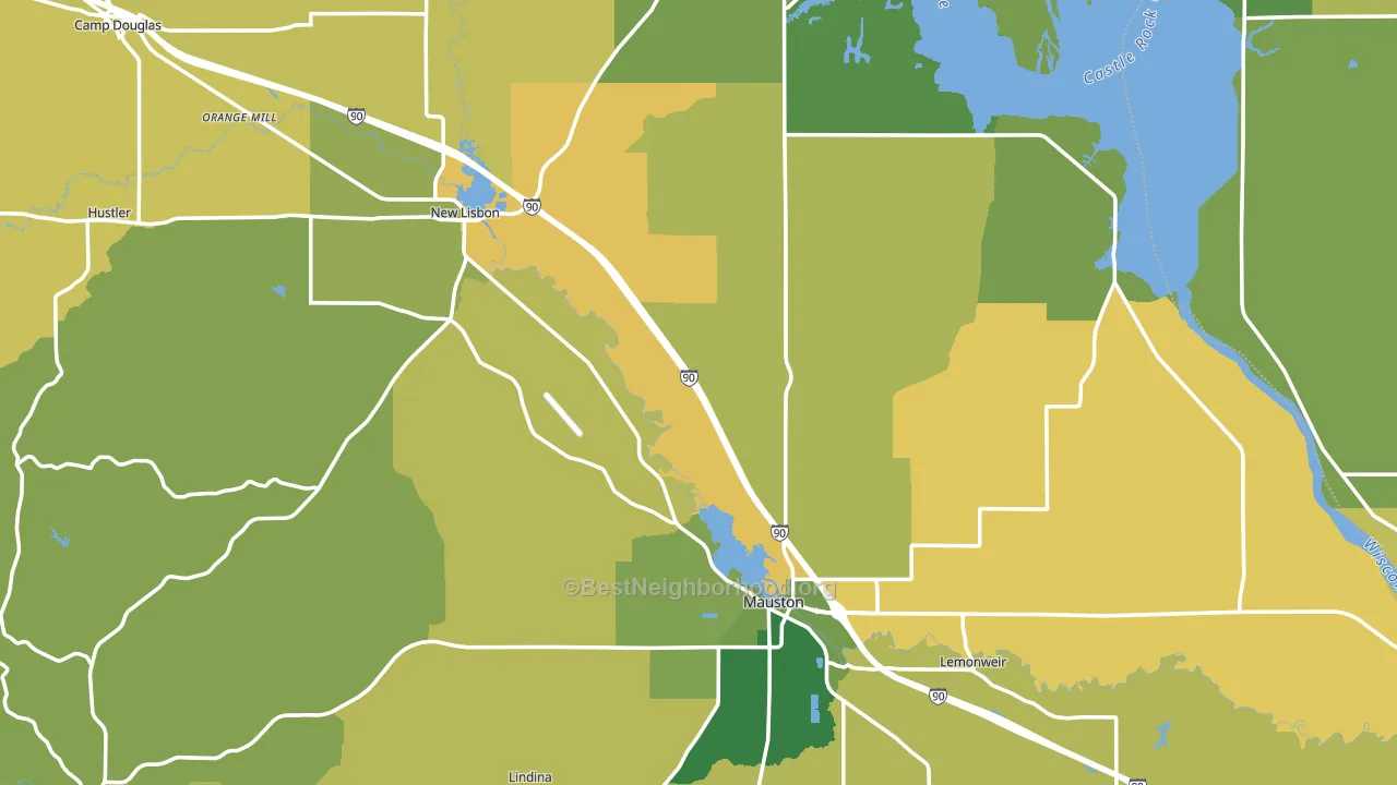 Juneau County, WI block-group voter-turnout map