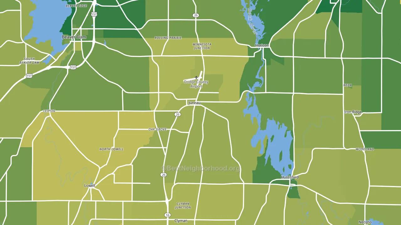 Juneau, WI block-group voter-turnout map