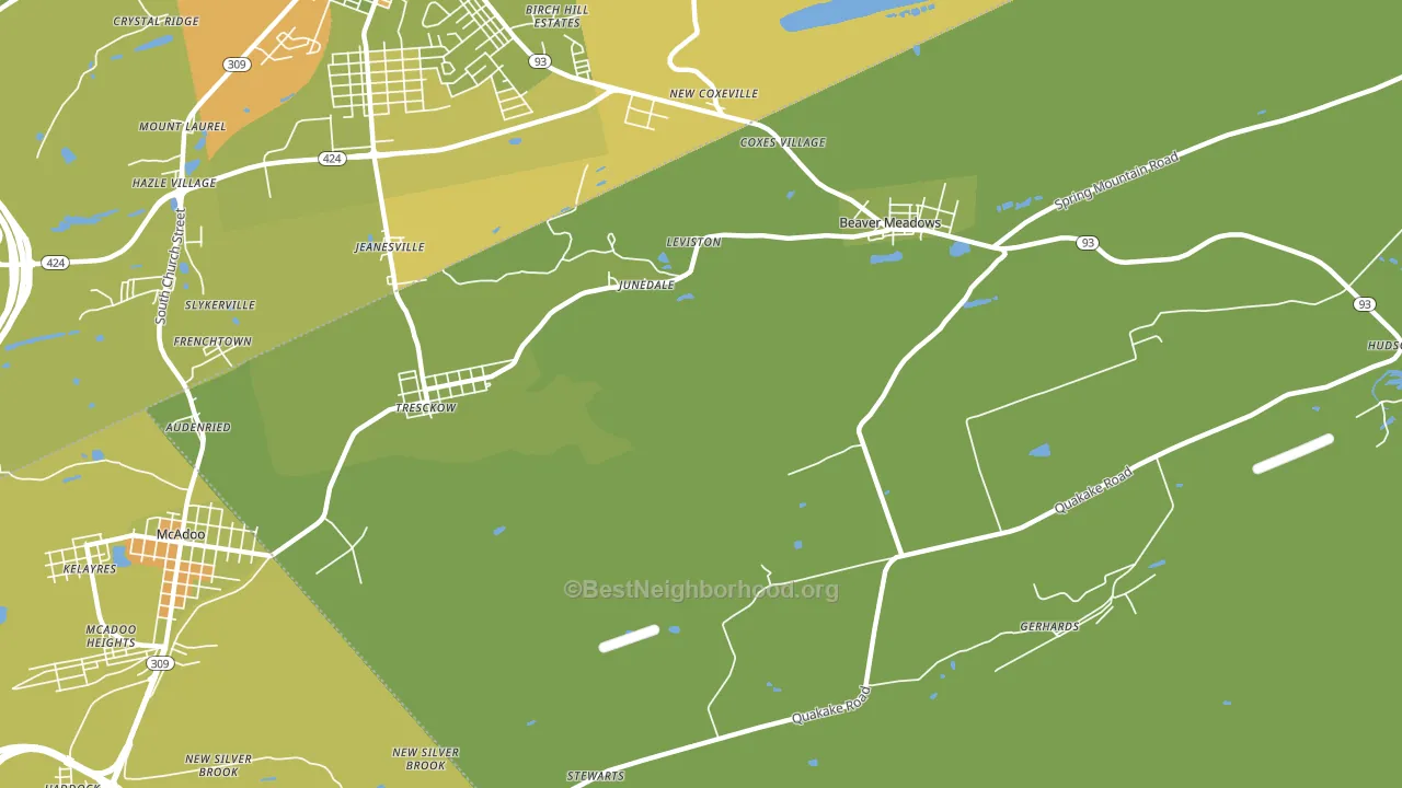 Junedale, PA block-group voter-turnout map