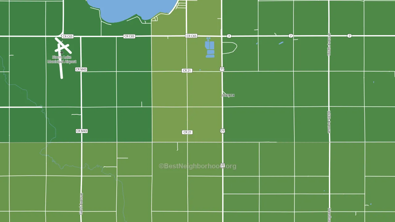 Juniata, IA block-group voter-turnout map