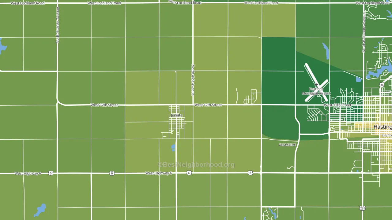 Juniata, NE block-group voter-turnout map