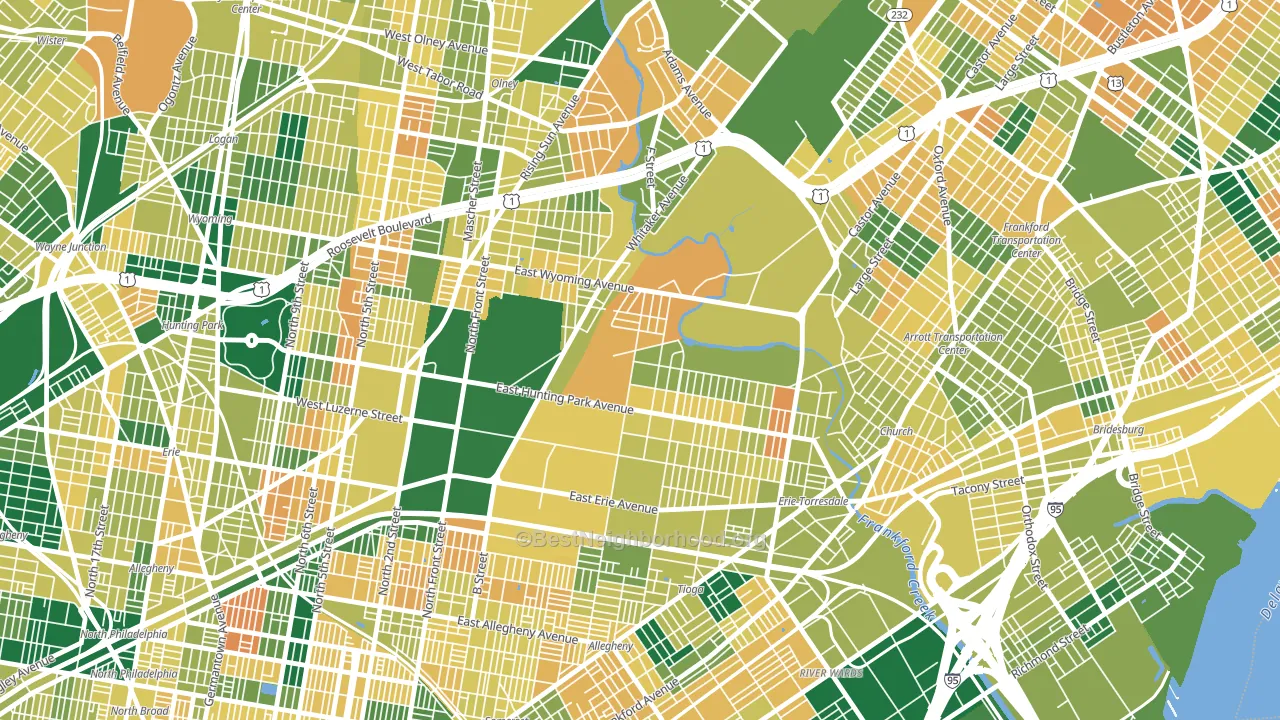 Juniata Park-Feltonville, Philadelphia, PA block-group voter-turnout map
