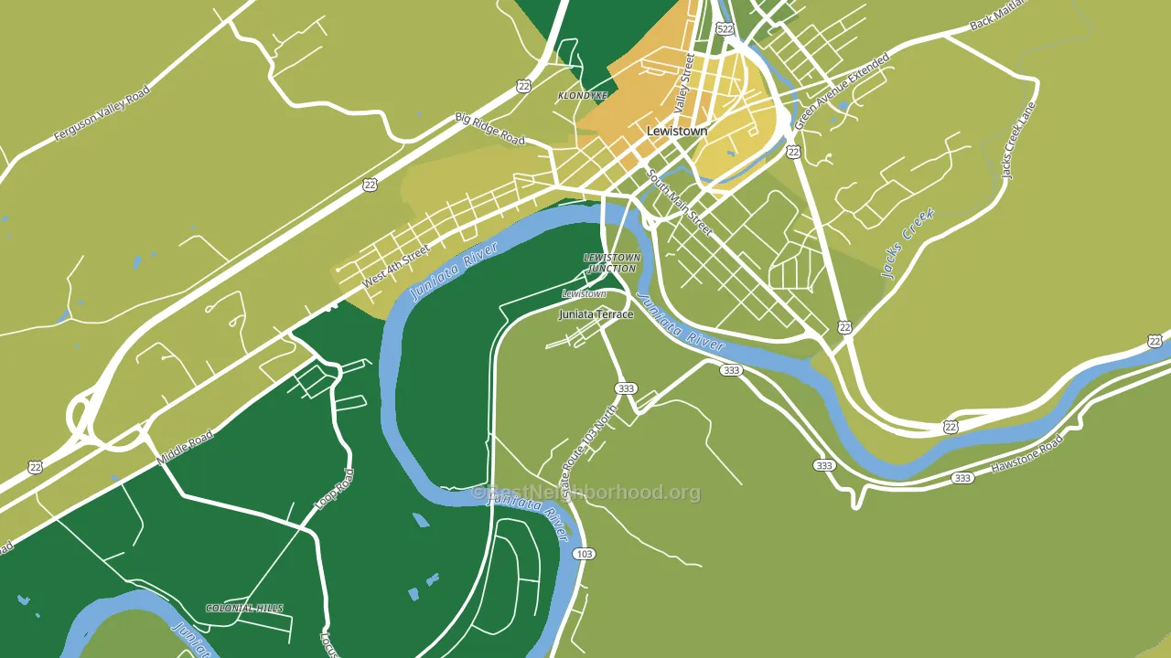 Juniata Terrace, PA block-group voter-turnout map
