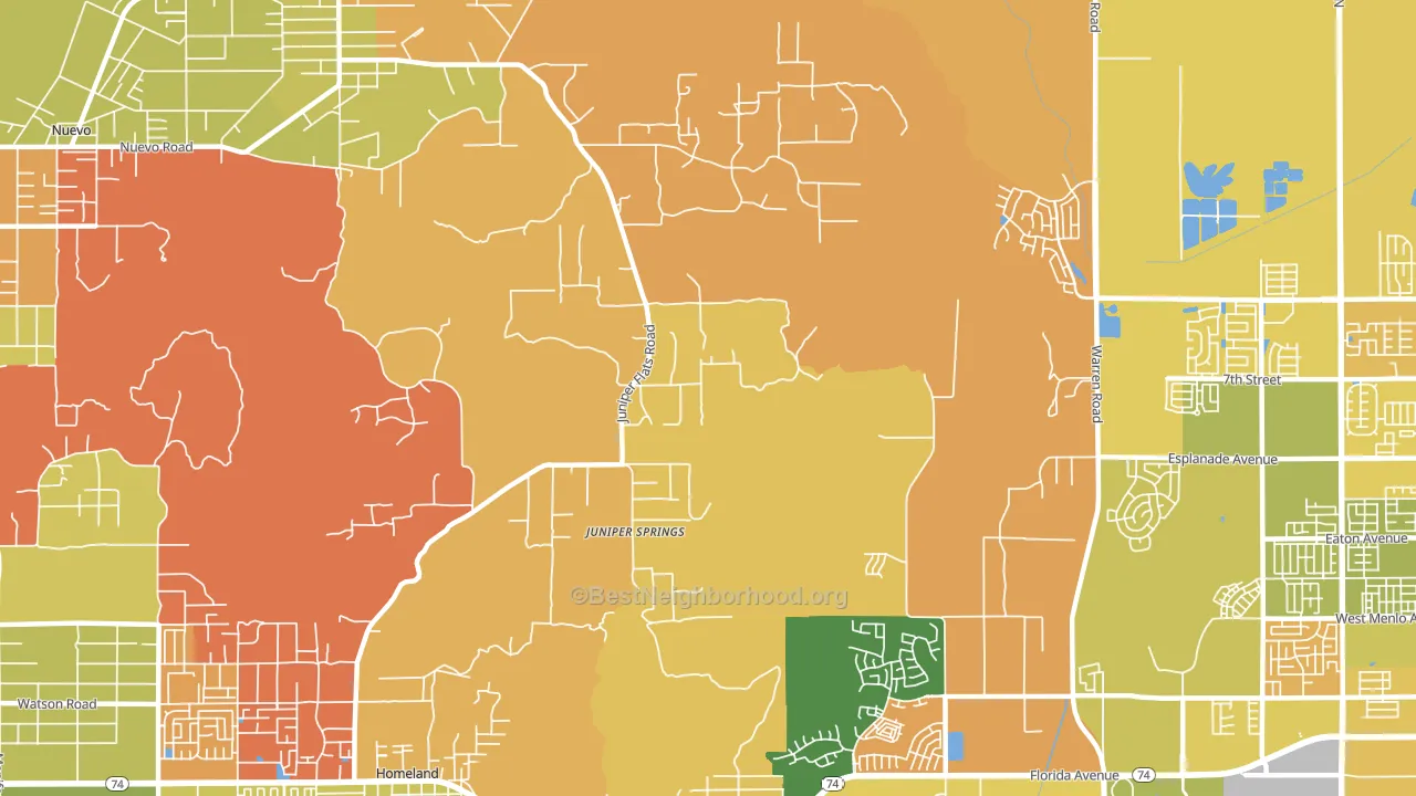 Juniper Springs, CA block-group voter-turnout map