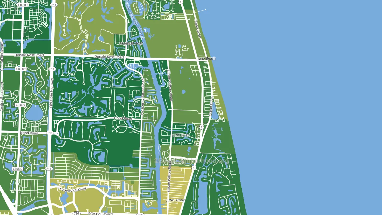 Juno Beach, FL block-group voter-turnout map