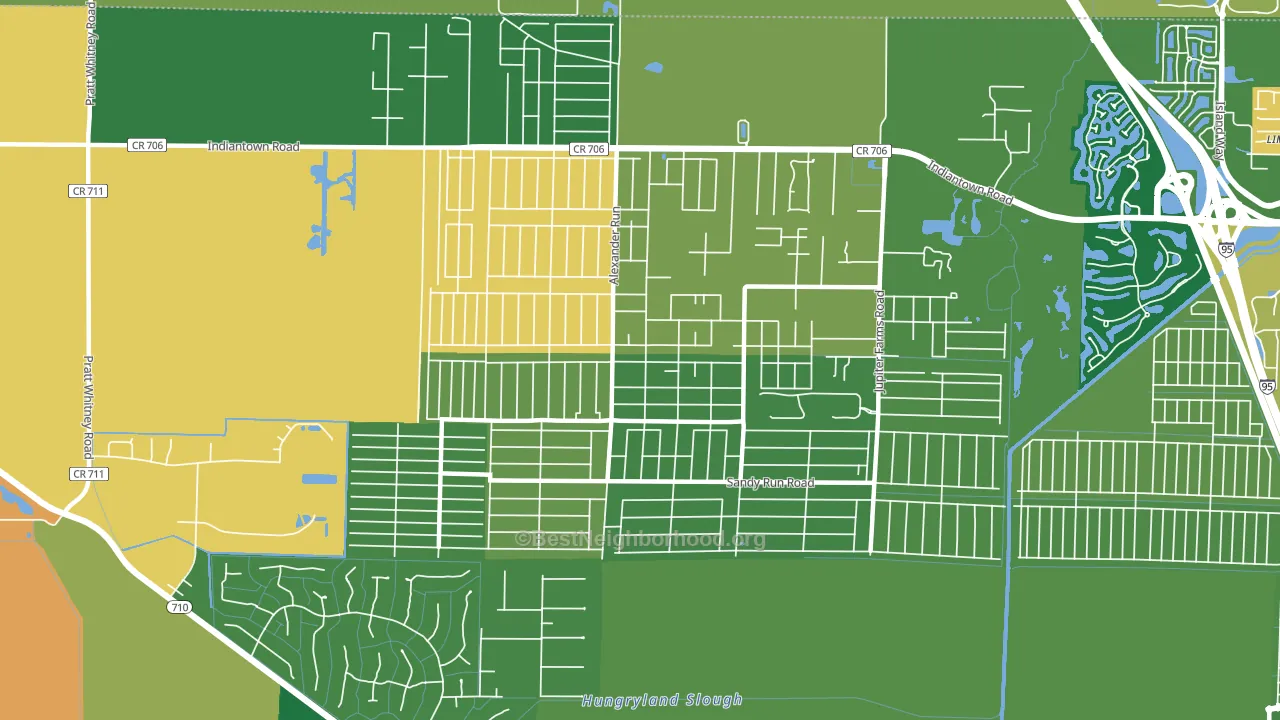 Jupiter Farms, FL block-group voter-turnout map