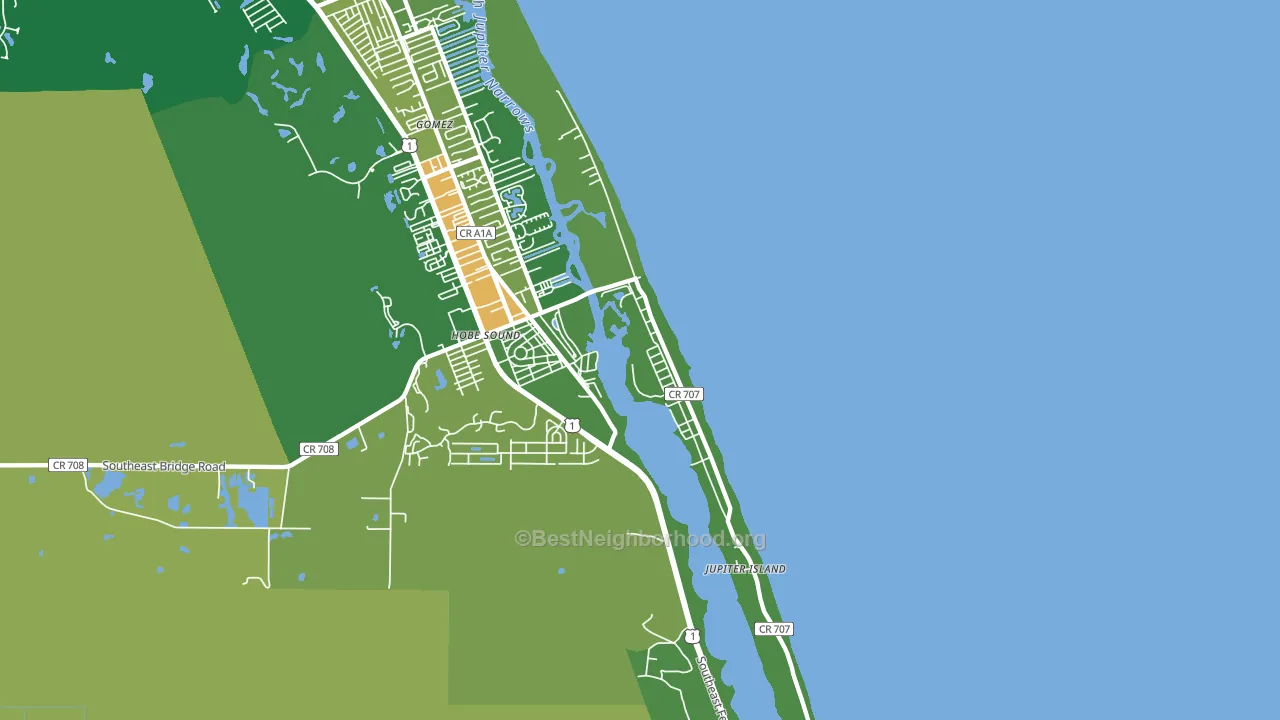 Jupiter Island, FL block-group voter-turnout map