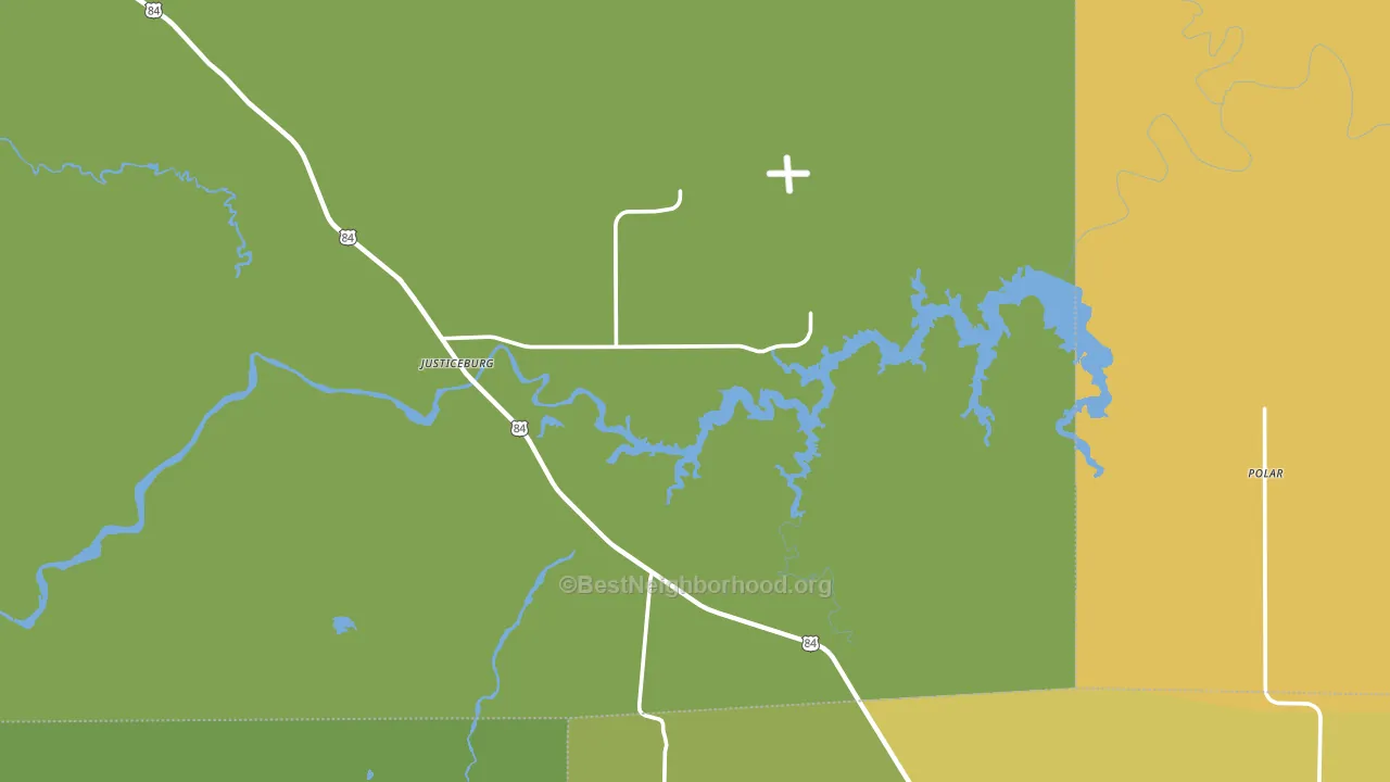 Justiceburg, TX block-group voter-turnout map