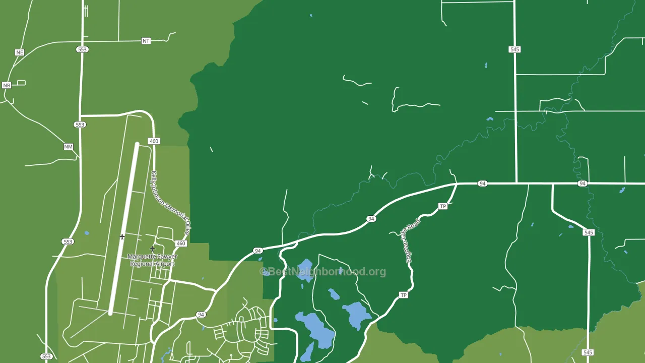 K. I. Sawyer Air Force Base, MI block-group voter-turnout map