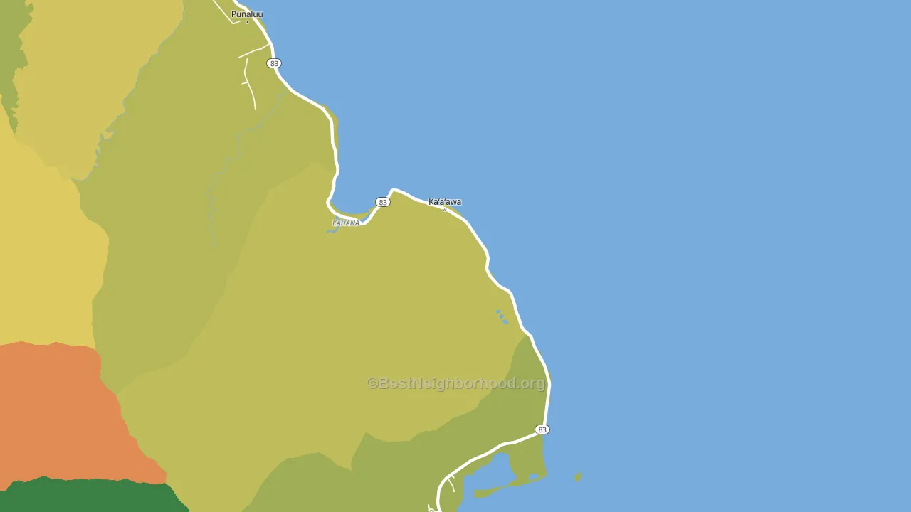 Kaaawa, HI block-group voter-turnout map