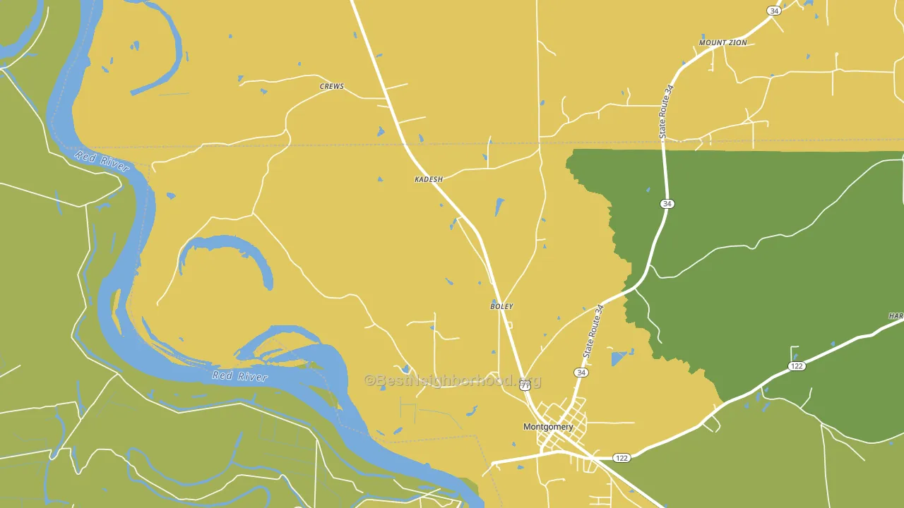 Kadesh, LA block-group voter-turnout map