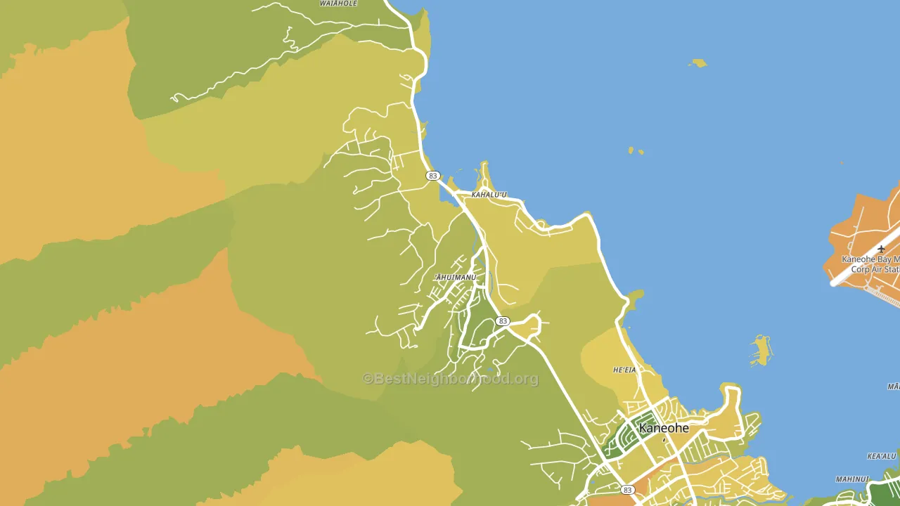 Kahaluu, Kaneohe, HI block-group voter-turnout map