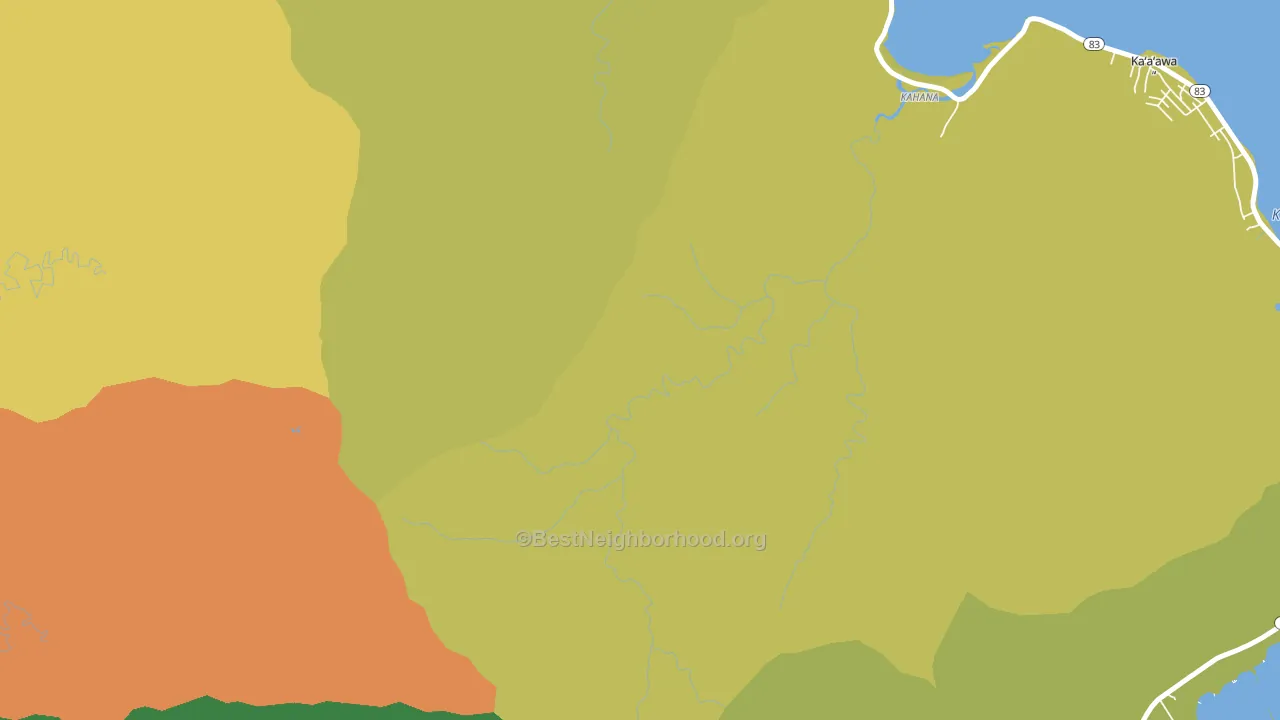 Kahana, HI block-group voter-turnout map
