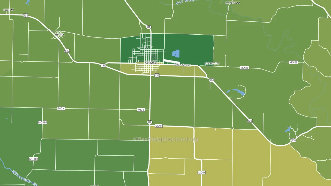 Kahoka, MO block-group voter-turnout map