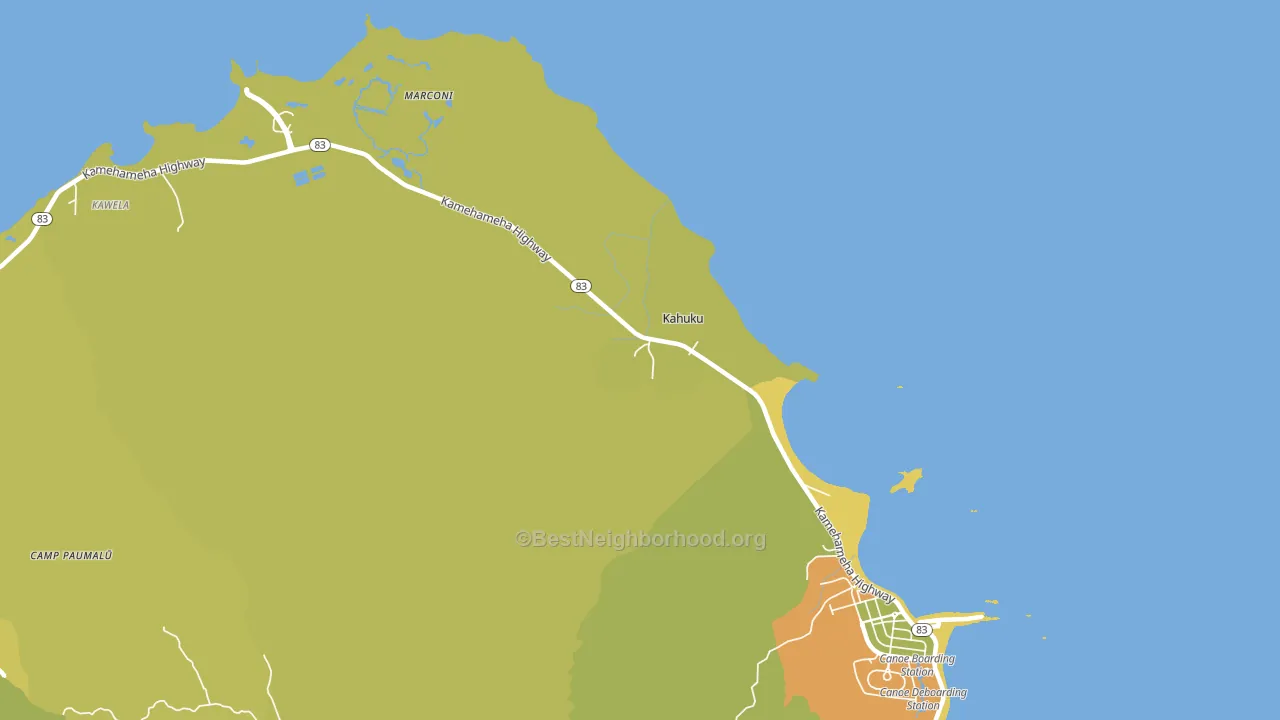 Kahuku, HI block-group voter-turnout map