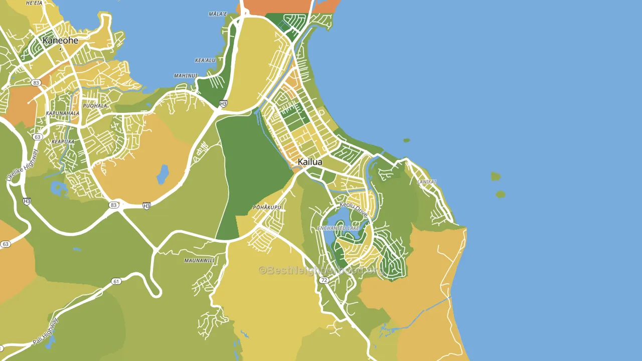 Kailua, HI block-group voter-turnout map
