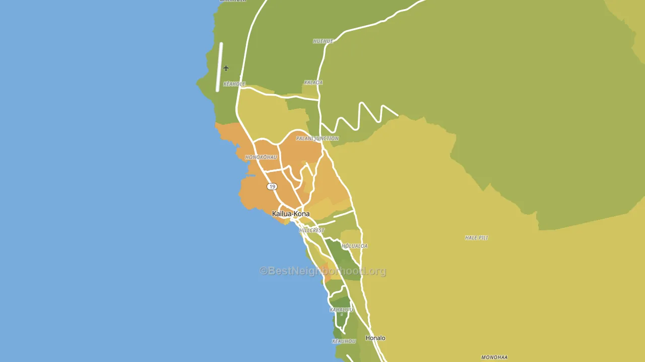 Kailua-Kona, HI block-group voter-turnout map