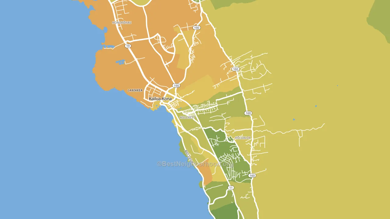 Kailua Kona, Kailua-Kona, HI block-group voter-turnout map
