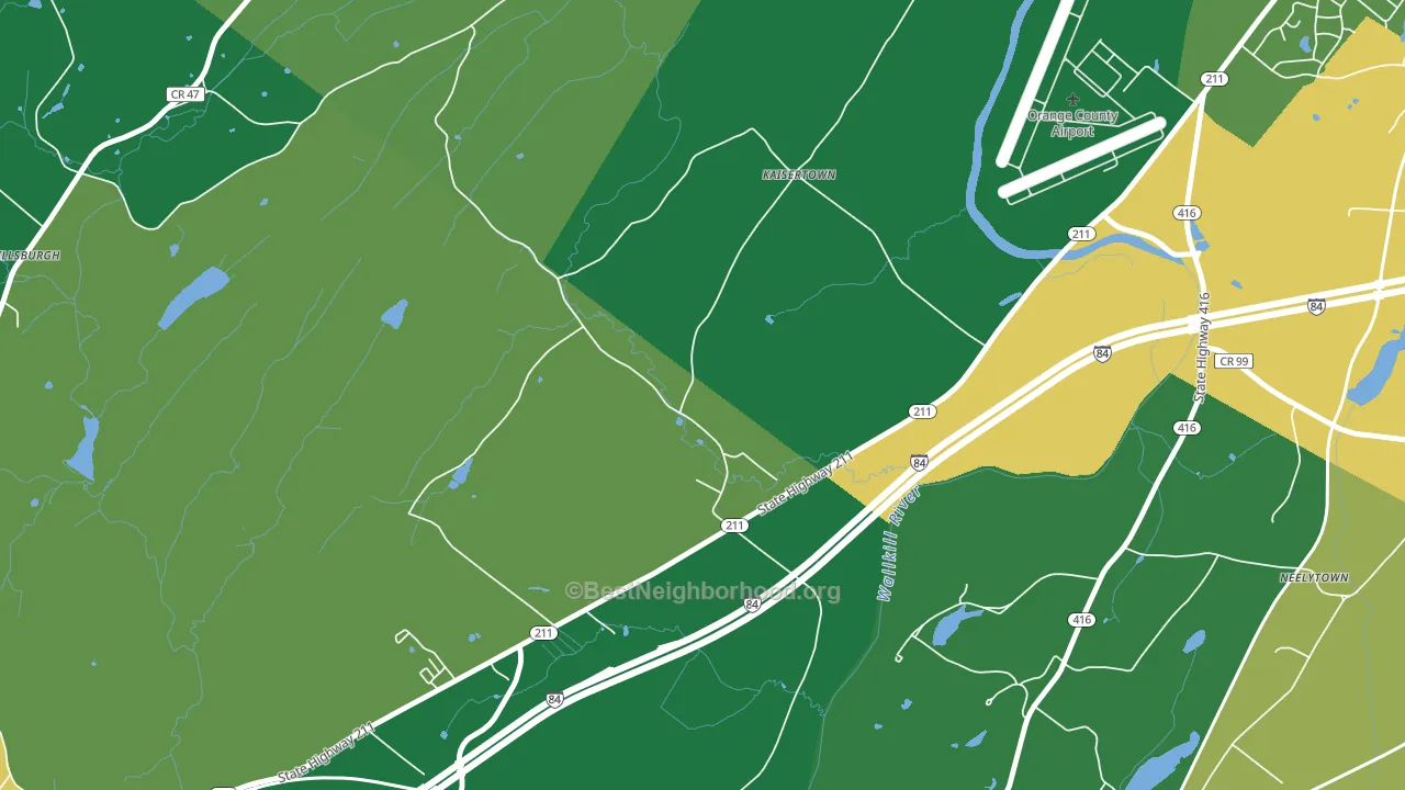 Kaisertown, NY block-group voter-turnout map