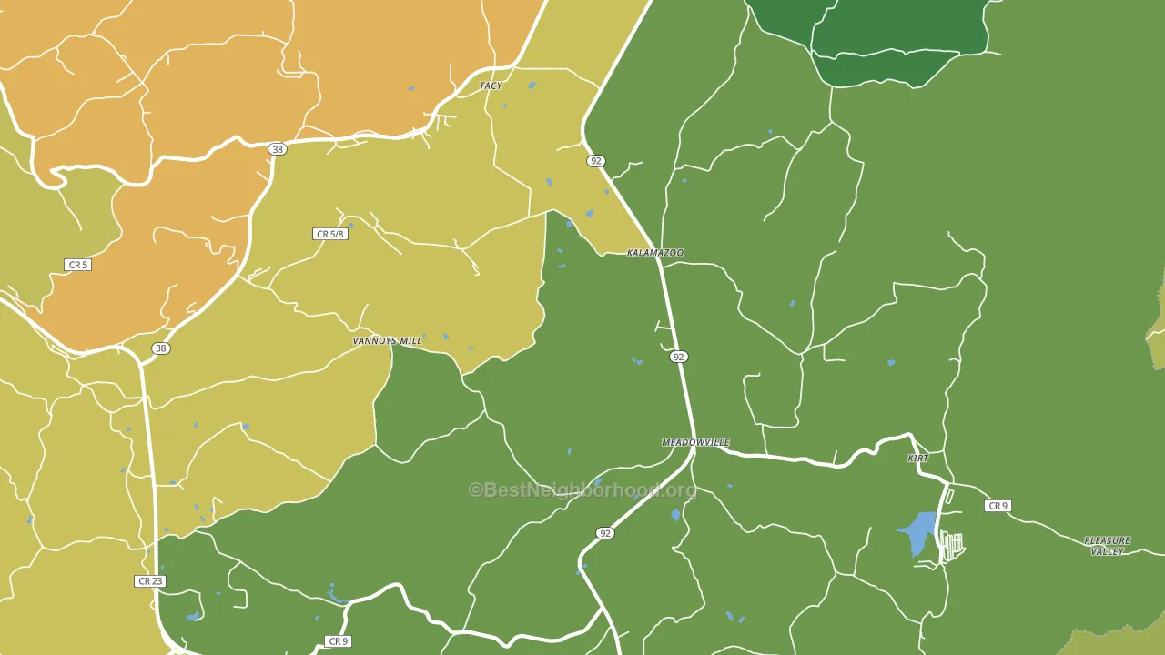 Kalamazoo, WV block-group voter-turnout map