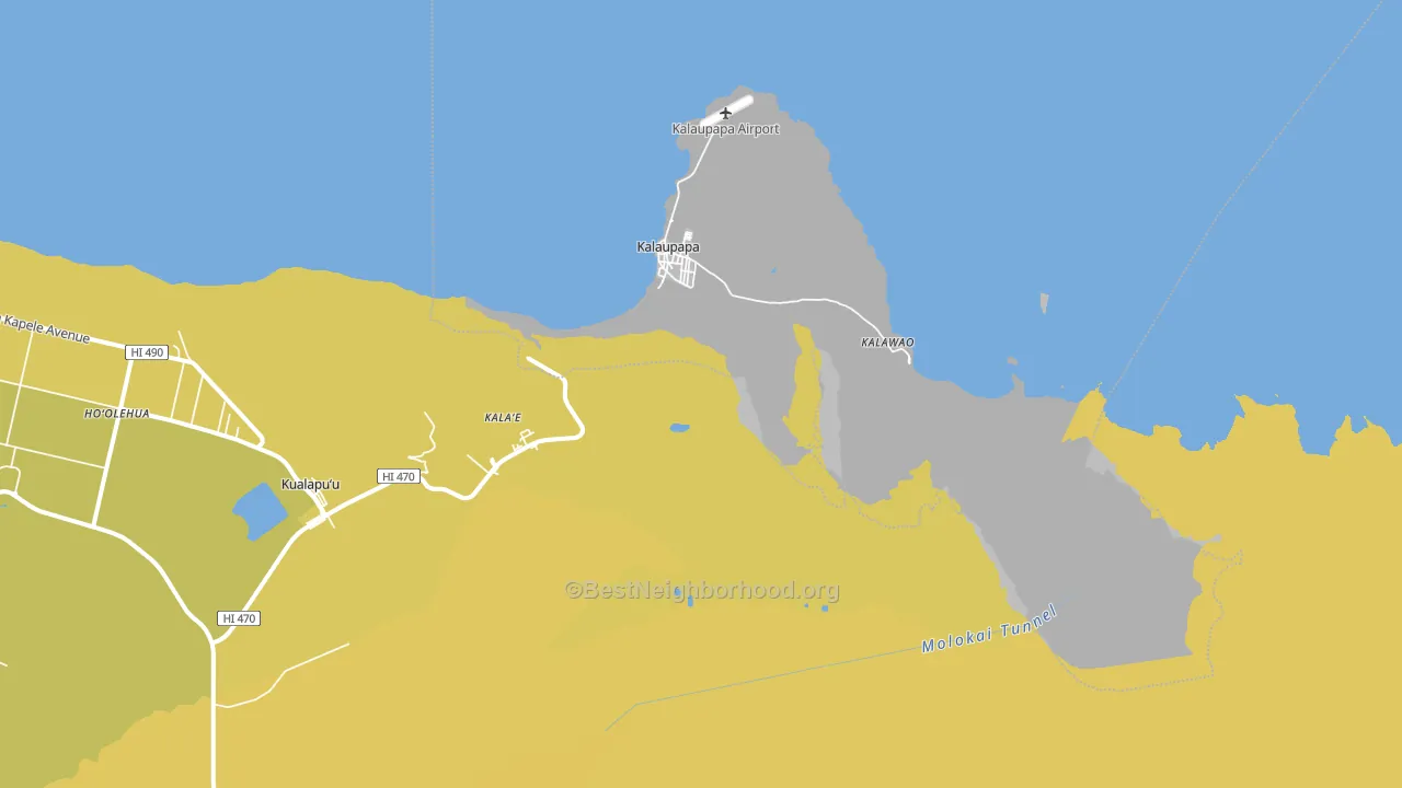 Kalaupapa, HI block-group voter-turnout map