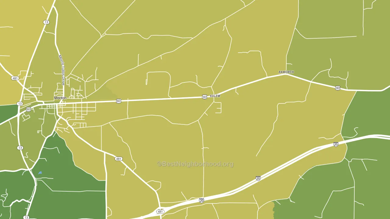 Kalem, MS block-group voter-turnout map