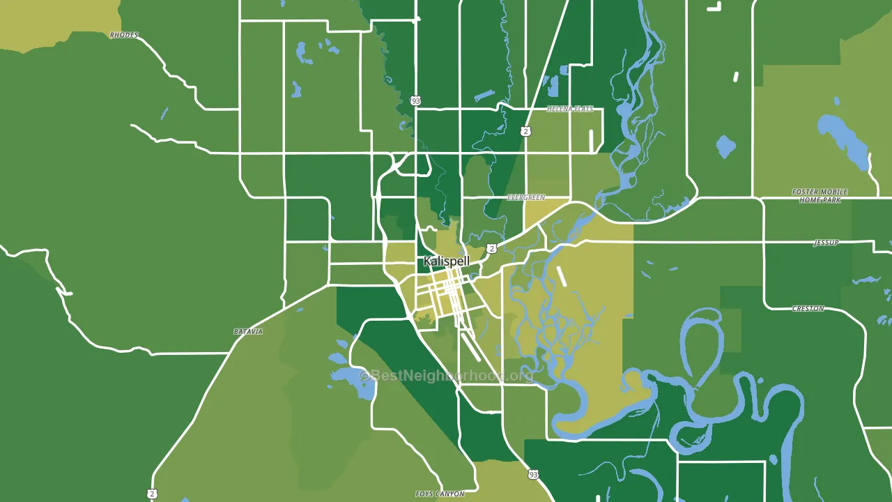 Kalispell, MT block-group voter-turnout map