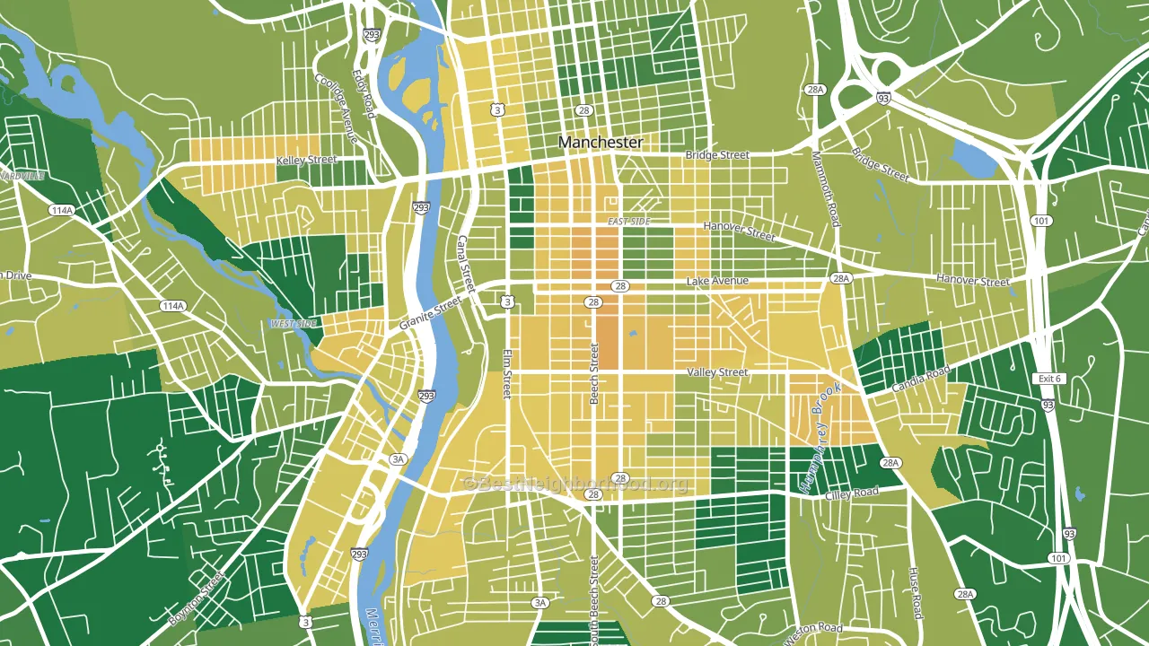 Kalivas Union, Manchester, NH block-group voter-turnout map