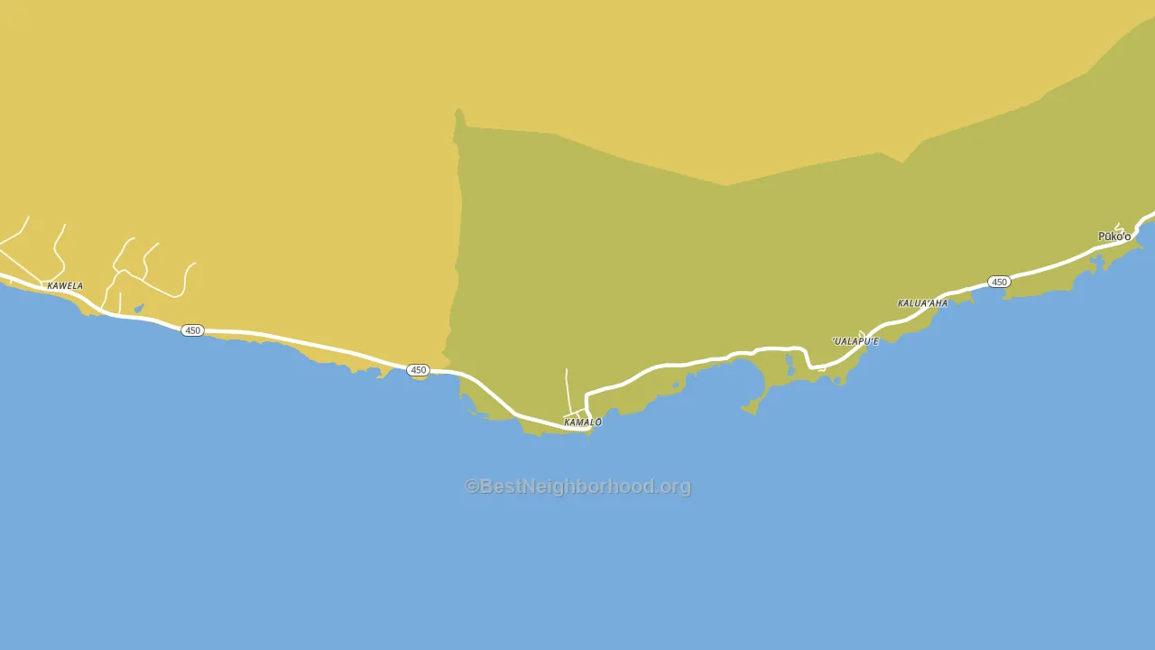 Kamalo, HI block-group voter-turnout map