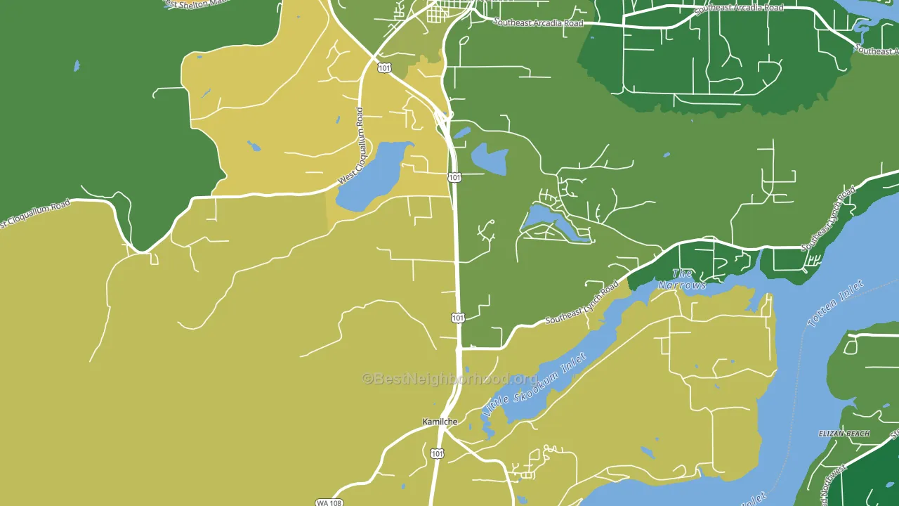 Kamilche, WA block-group voter-turnout map