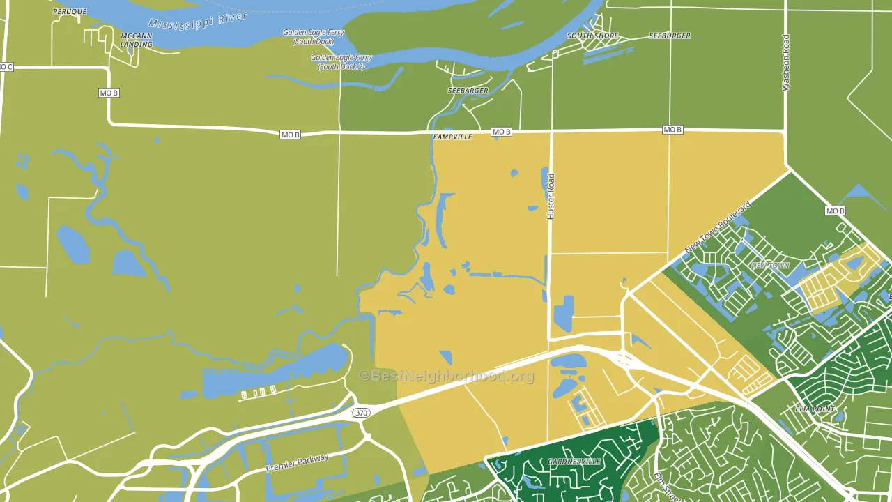 Kampville, MO block-group voter-turnout map