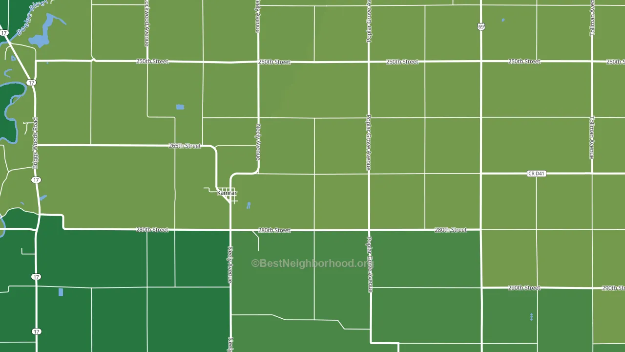 Kamrar, IA block-group voter-turnout map