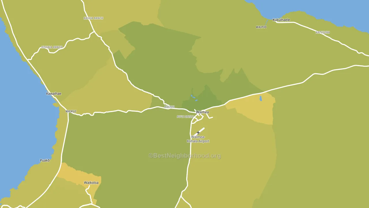 Kamuela, Waimea, HI block-group voter-turnout map