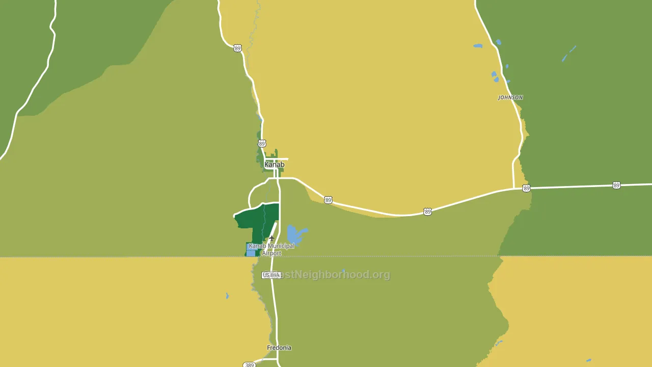 Kanab, UT block-group voter-turnout map