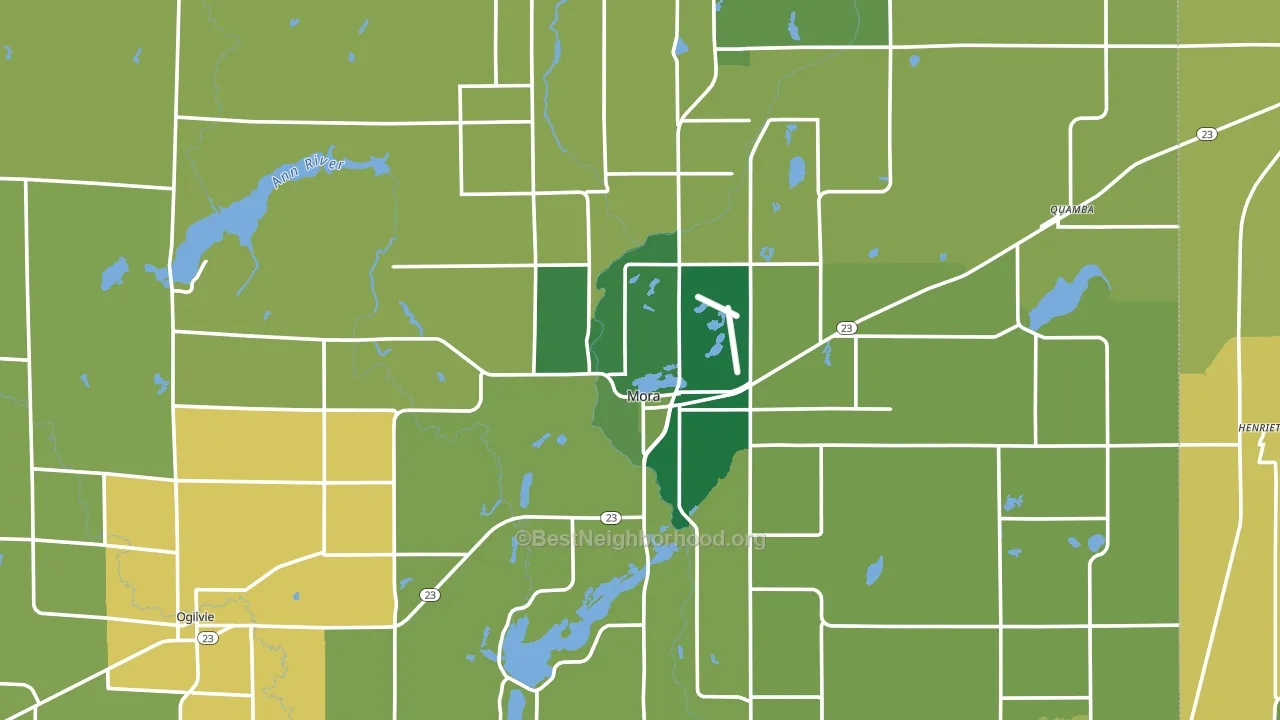 Kanabec County, MN block-group voter-turnout map