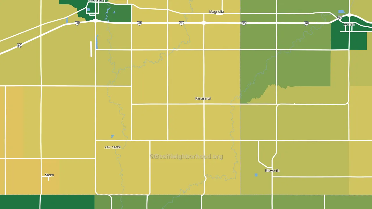 Kanaranzi, MN block-group voter-turnout map
