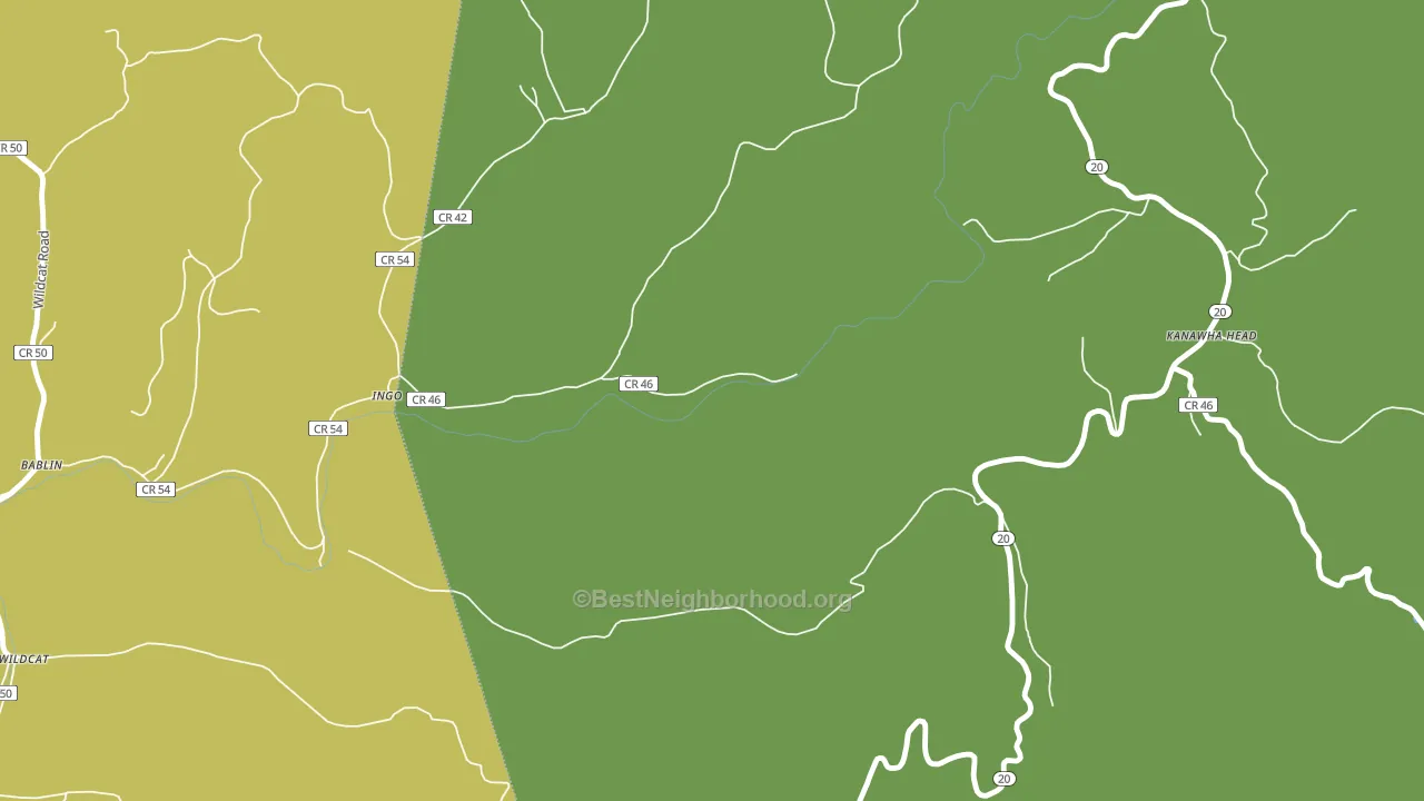 Kanawha Head, WV block-group voter-turnout map