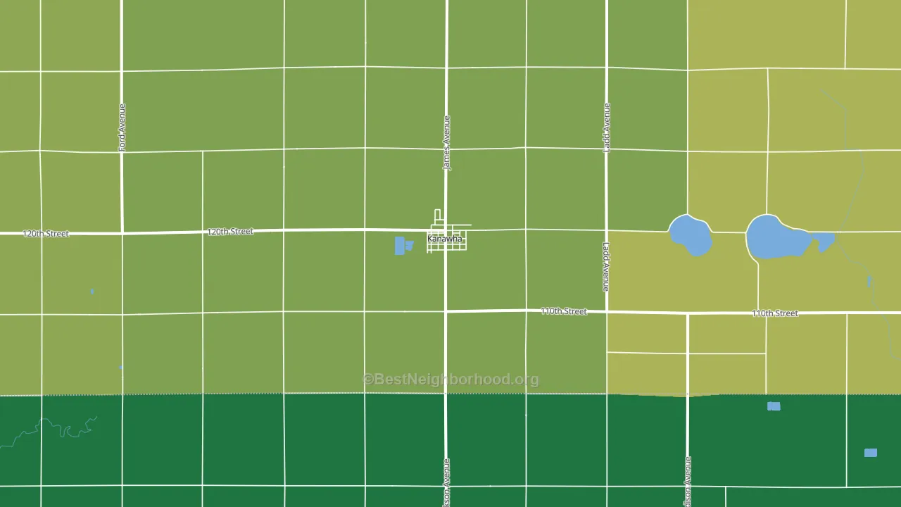 Kanawha, IA block-group voter-turnout map