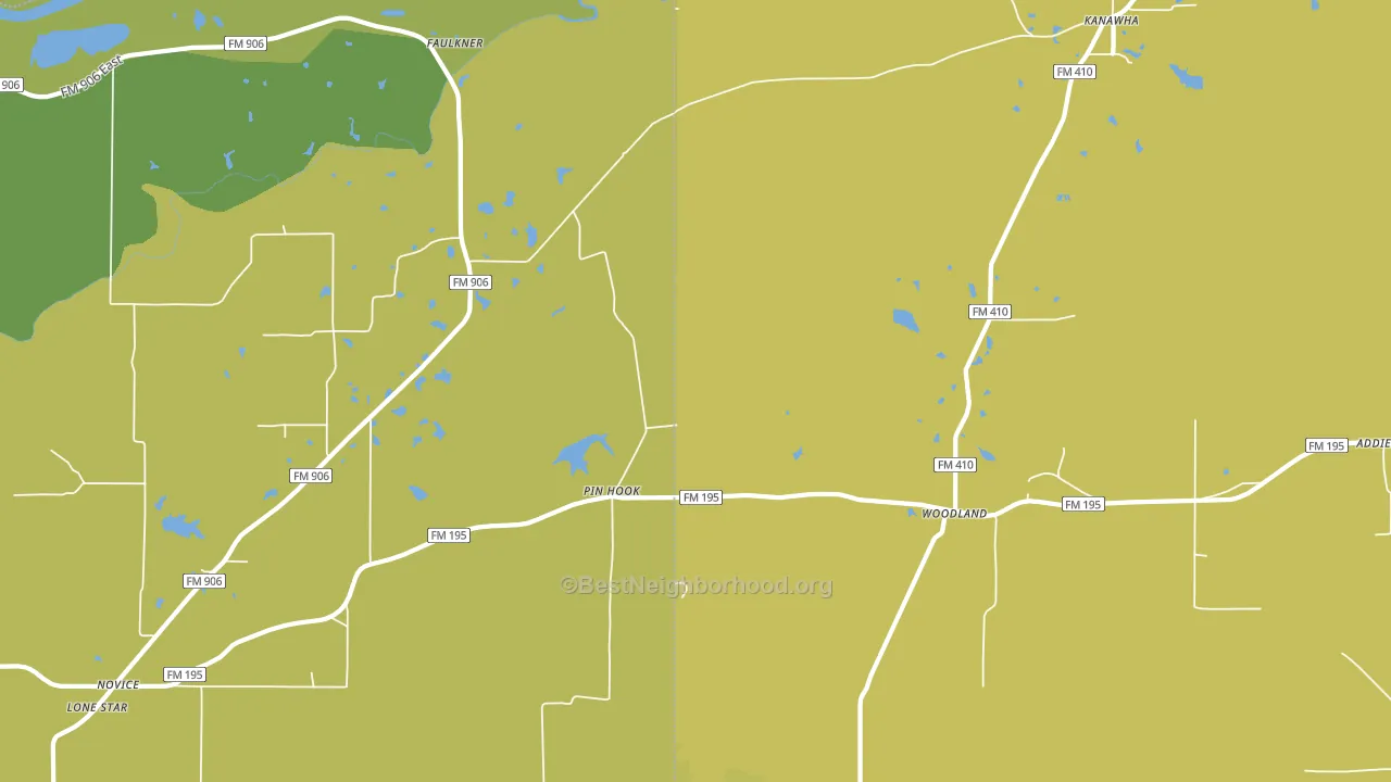 Kanawha, TX block-group voter-turnout map