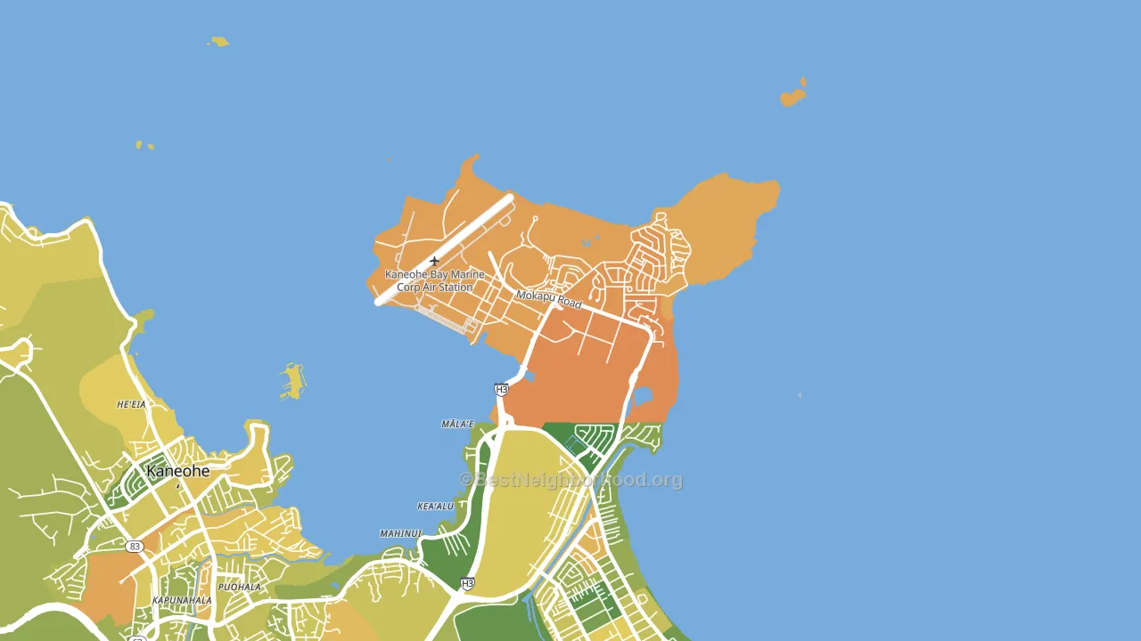 Kaneohe Bay, HI block-group voter-turnout map