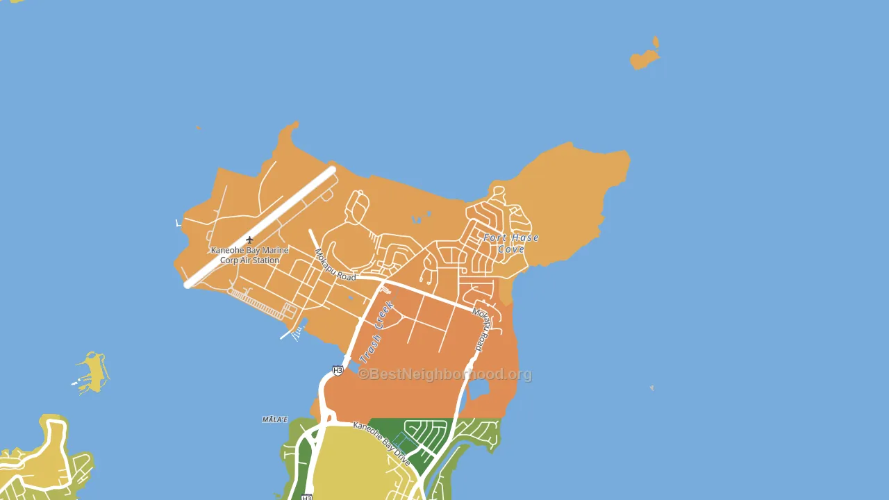 Kaneohe Station, HI block-group voter-turnout map