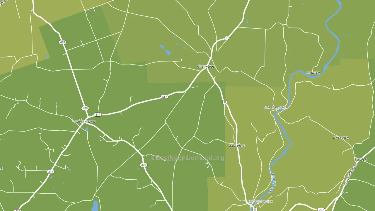 Kaneville, PA block-group voter-turnout map